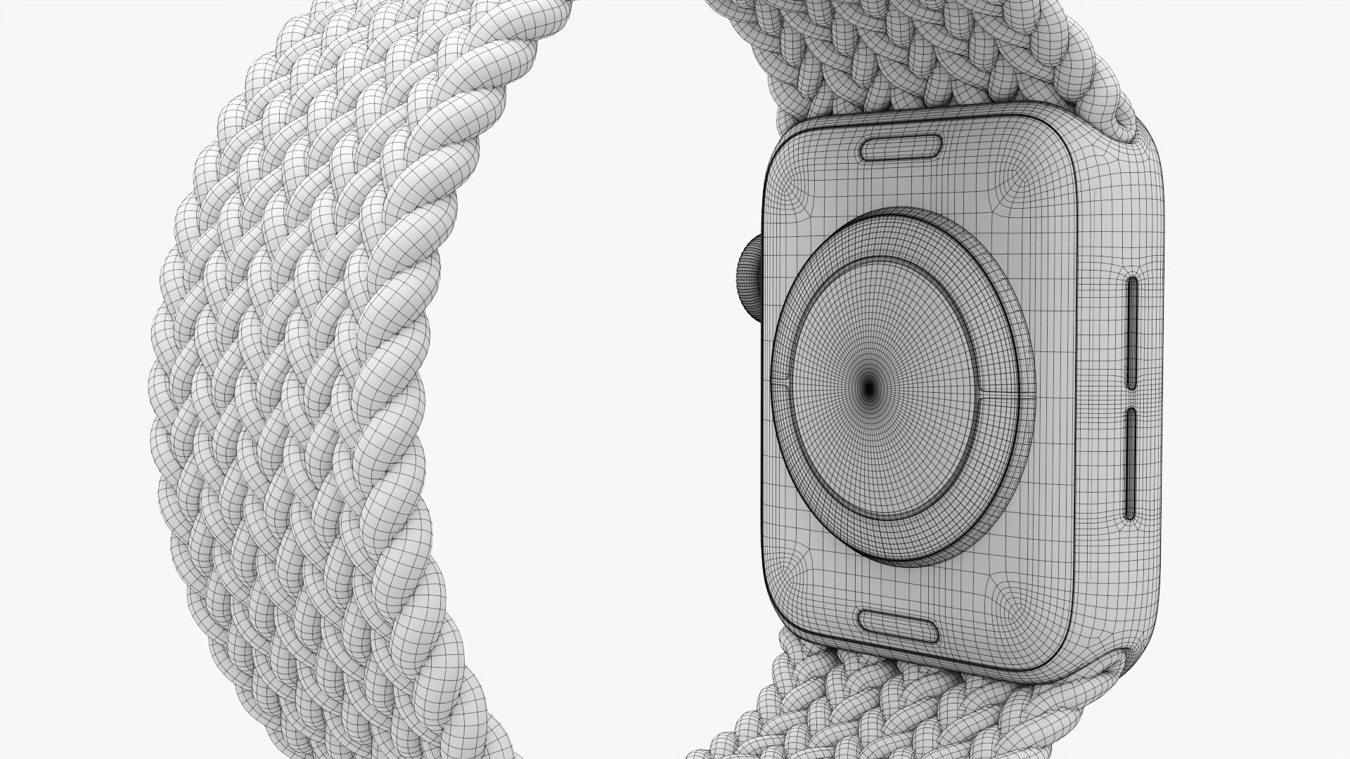 Apple Watch Series 6 braided solo loop blue 3D model_14