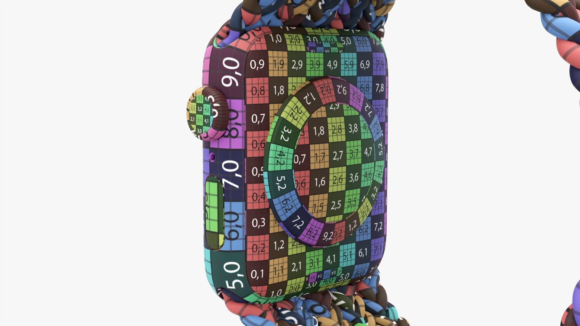 Apple Watch Series 6 braided solo loop blue 3D model_25