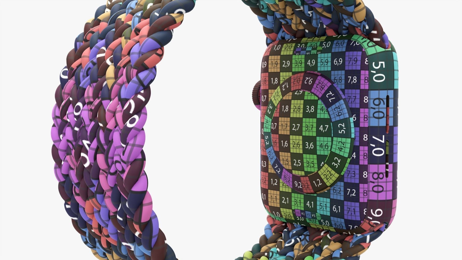 Apple Watch Series 6 braided solo loop blue 3D model_24