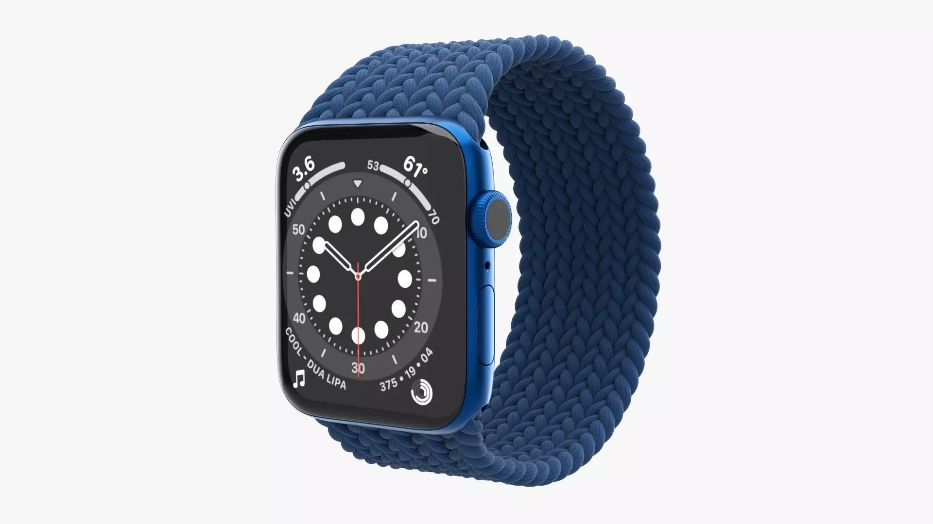 Apple Watch Series 6 braided solo loop blue 3D model_0