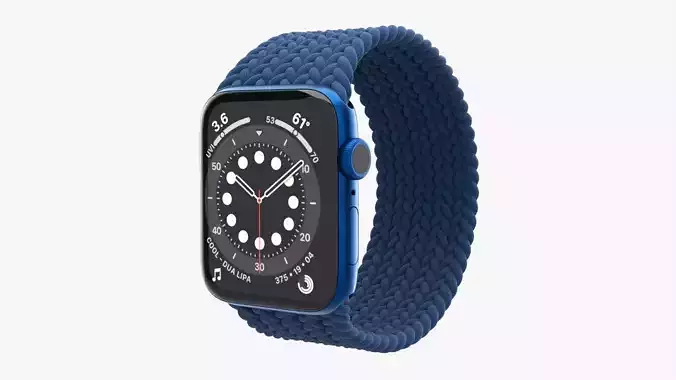 Apple Watch Series 6 braided solo loop blue 3D model