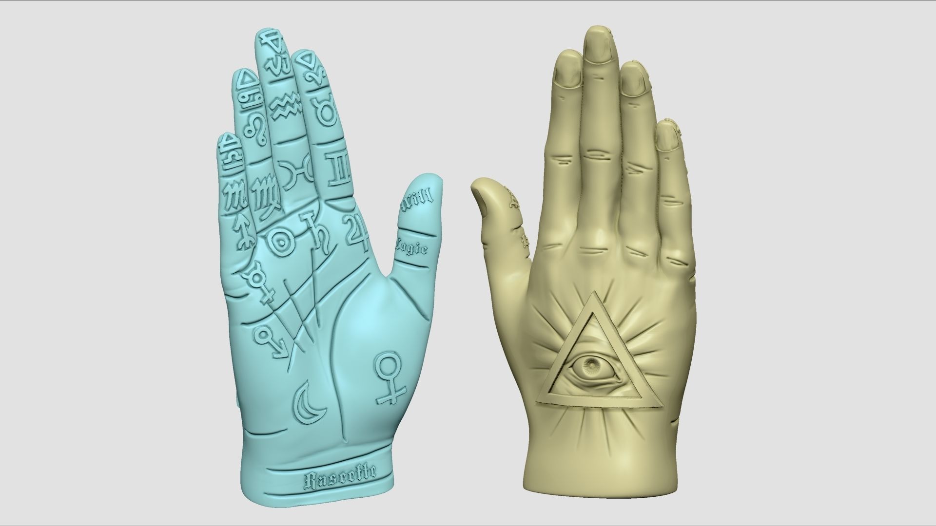 Palm Reading Hand 3D print model_1