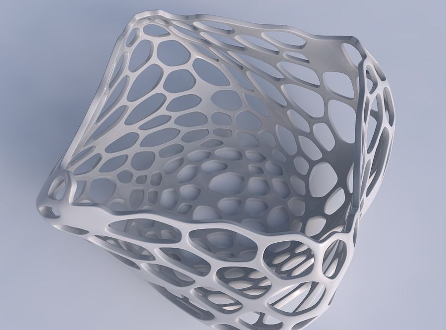 Bowl helix with cracked organic lattice 3D print model_1