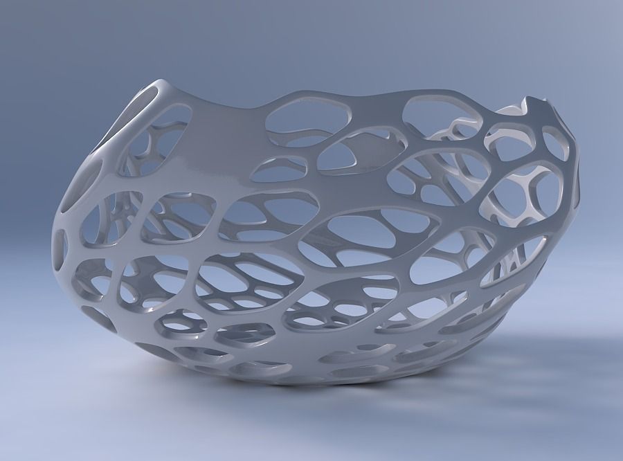 Bowl helix with cracked organic lattice 3D print model_4