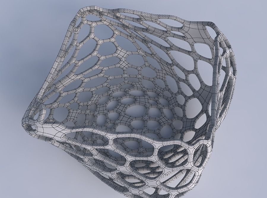 Bowl helix with cracked organic lattice 3D print model_6