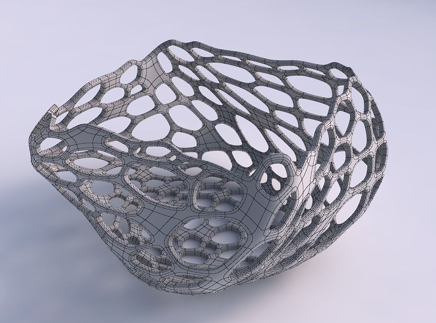 Bowl helix with cracked organic lattice 3D print model_5