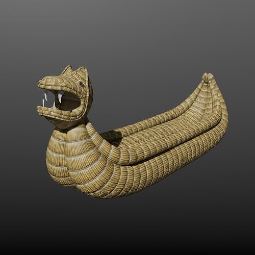 Cattail boat - Barco de totora 01 - Low poly 3D model
