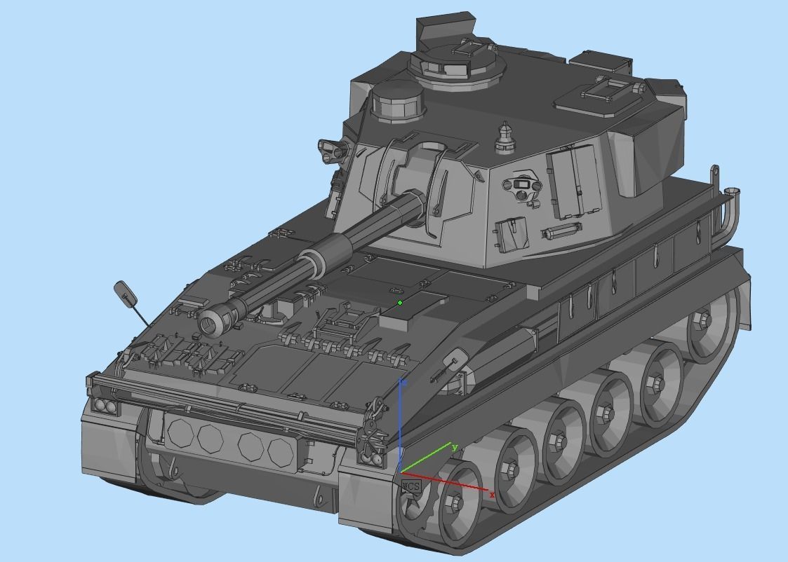 SELF PROPELLED GUN Low-poly 3D model_2