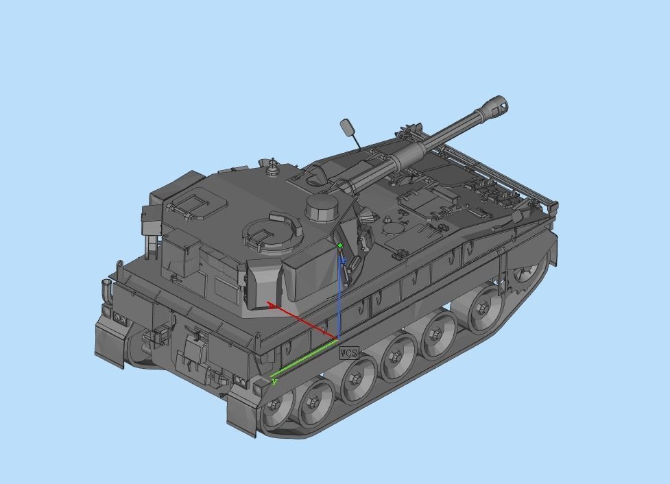 SELF PROPELLED GUN Low-poly 3D model_1