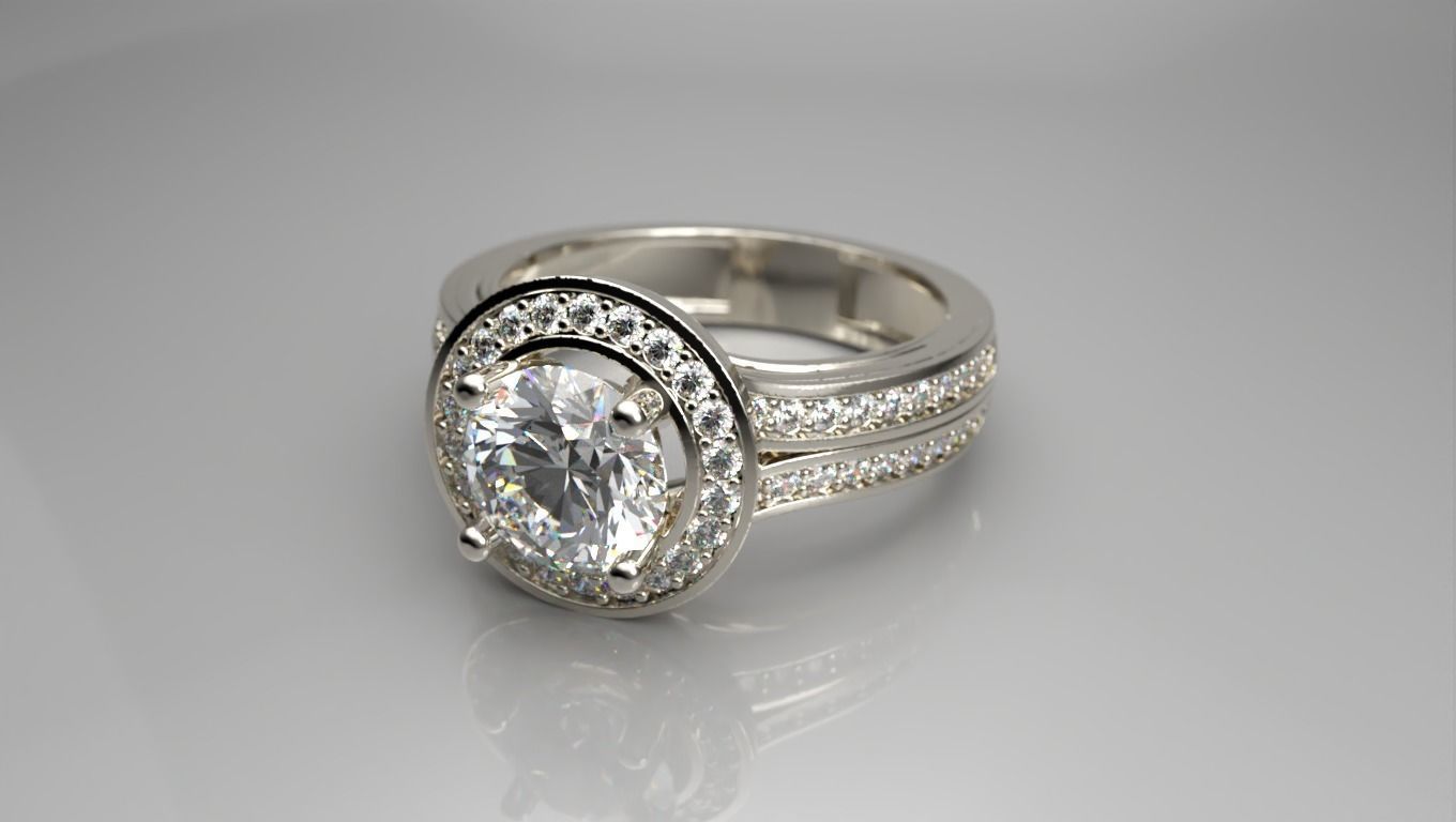 Solitaire Ring  3D print model_3