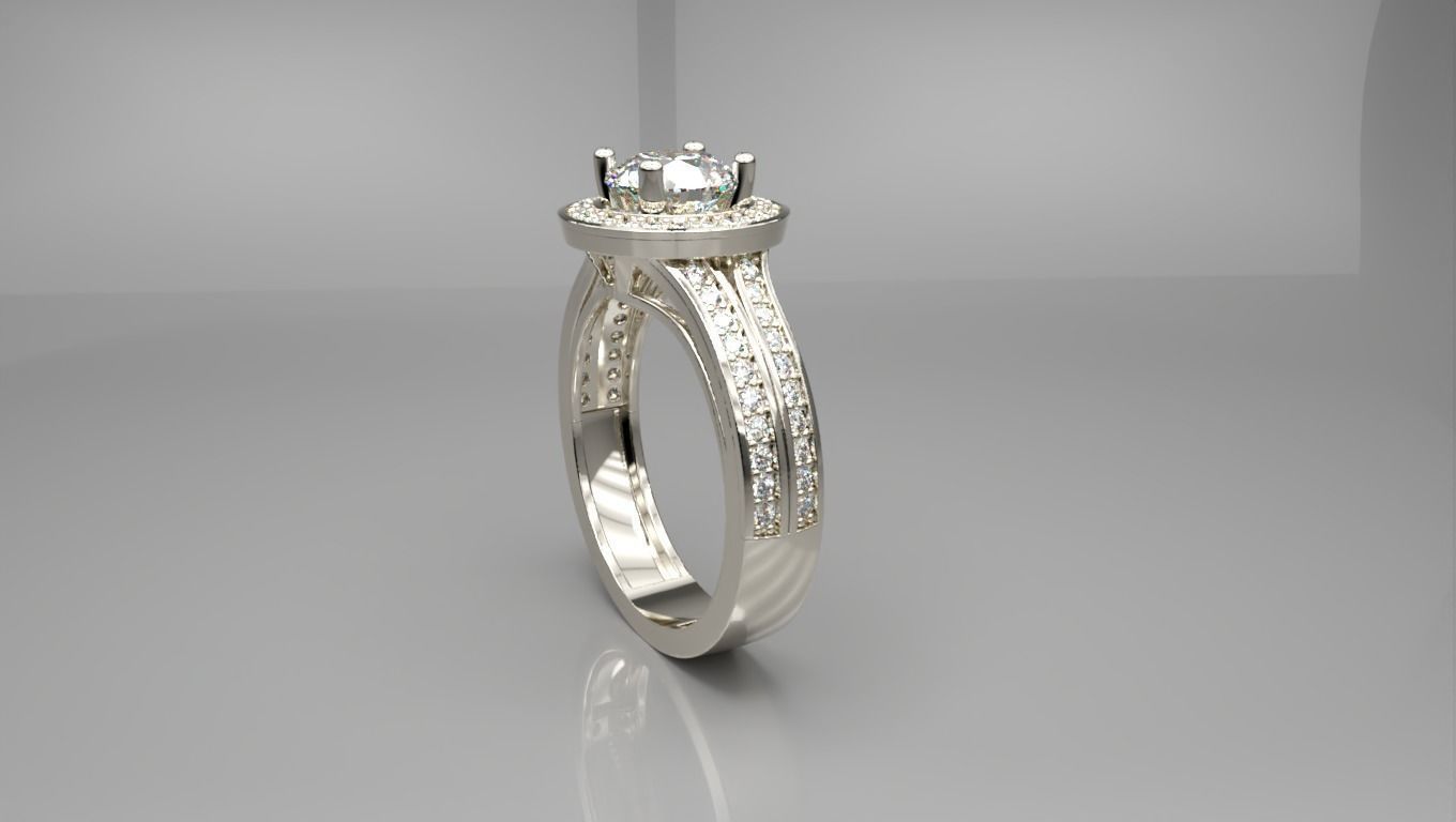 Solitaire Ring  3D print model_2