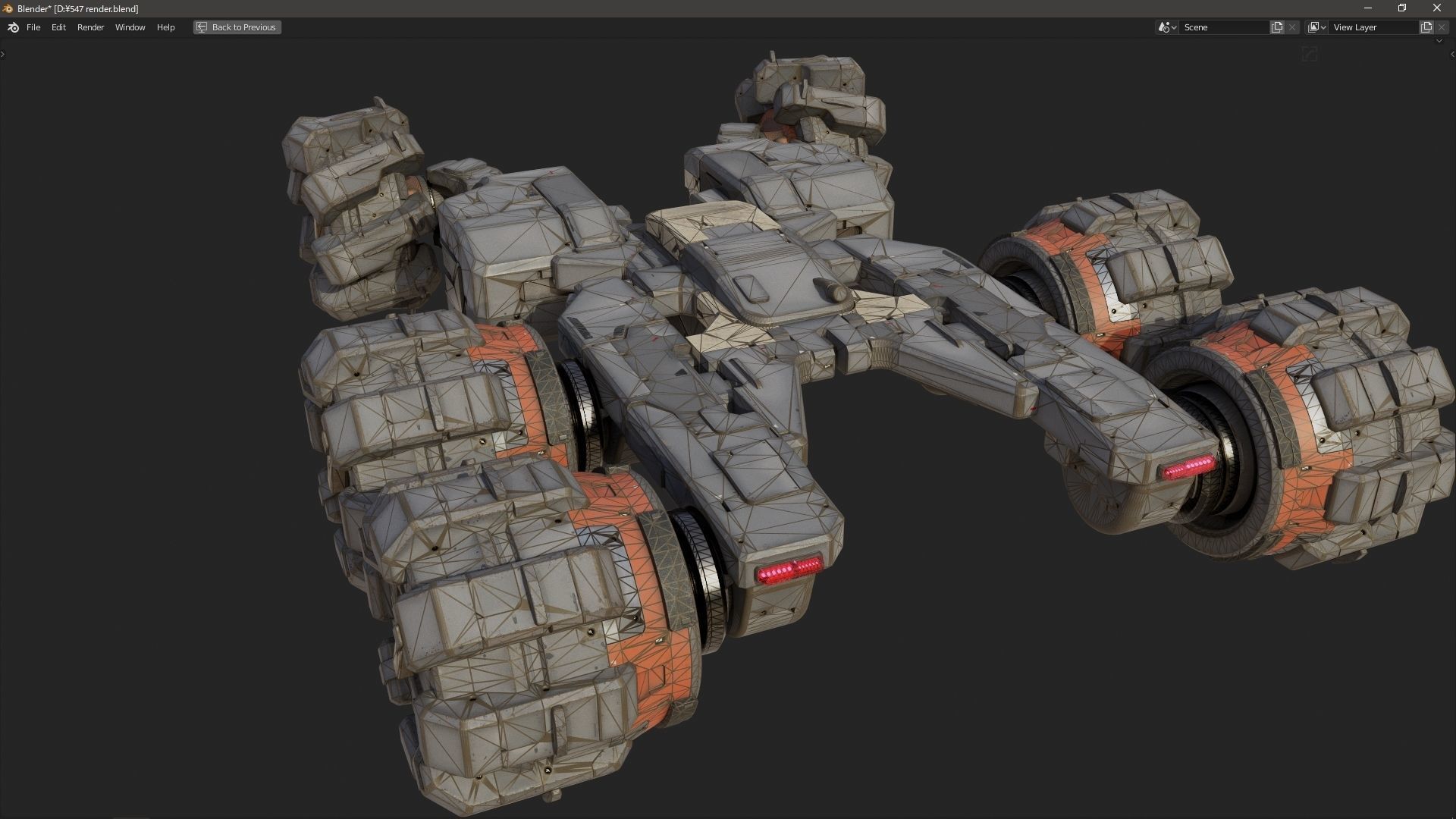 scifi-model547 armored vehicle with wheels 3D model_1