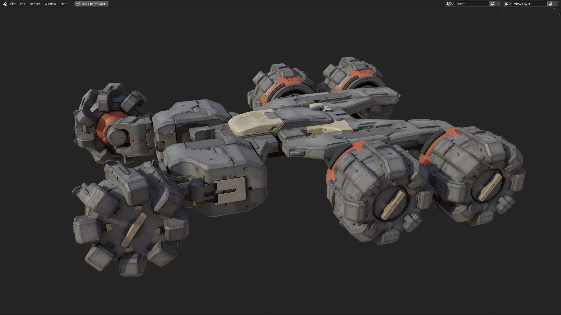 scifi-model547 armored vehicle with wheels 3D model_2