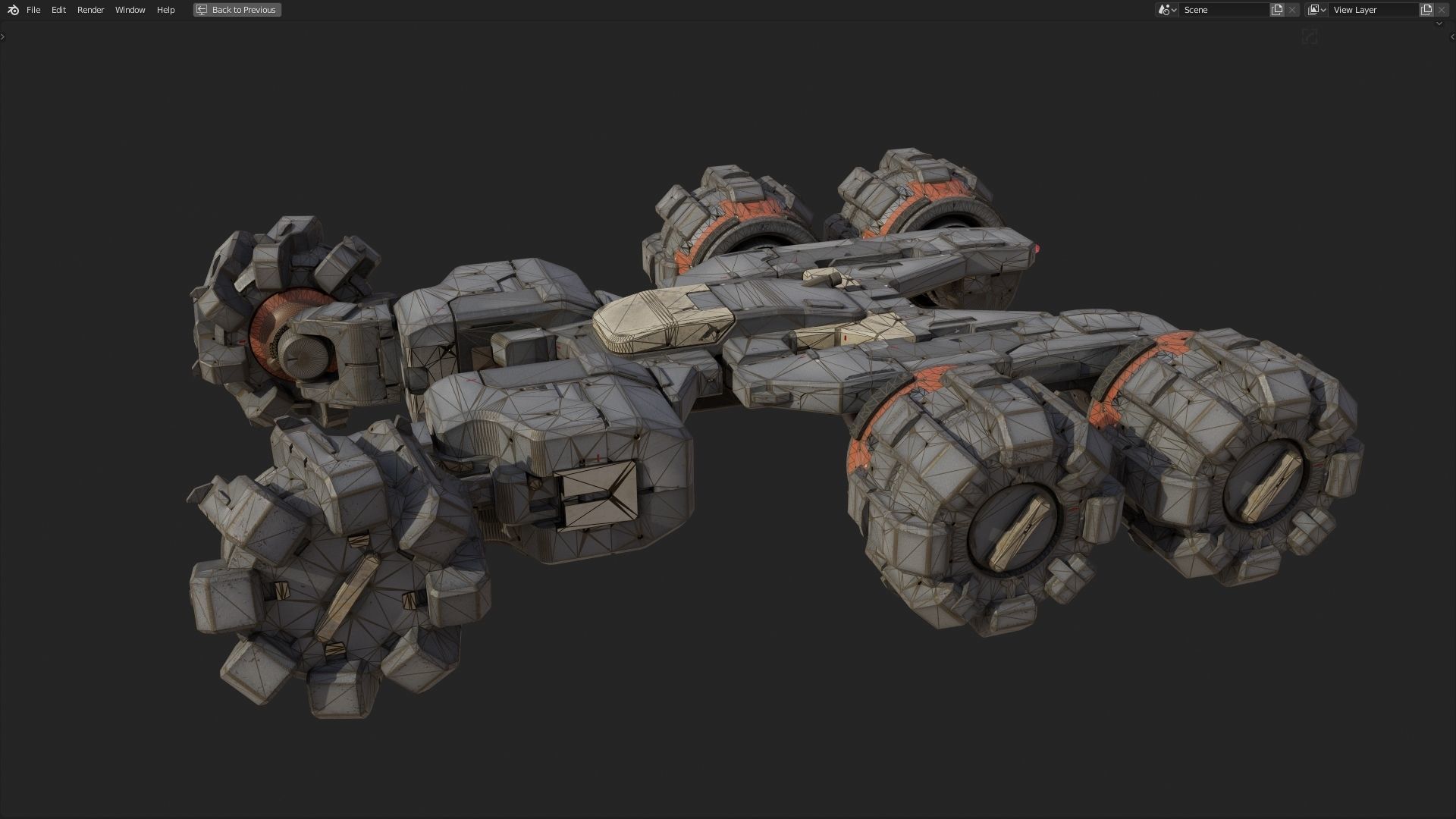 scifi-model547 armored vehicle with wheels 3D model_3