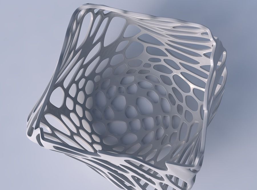 Bowl helix with cracked and twisted organic lattice 3D print model_2