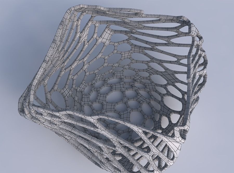Bowl helix with cracked and twisted organic lattice 3D print model_6