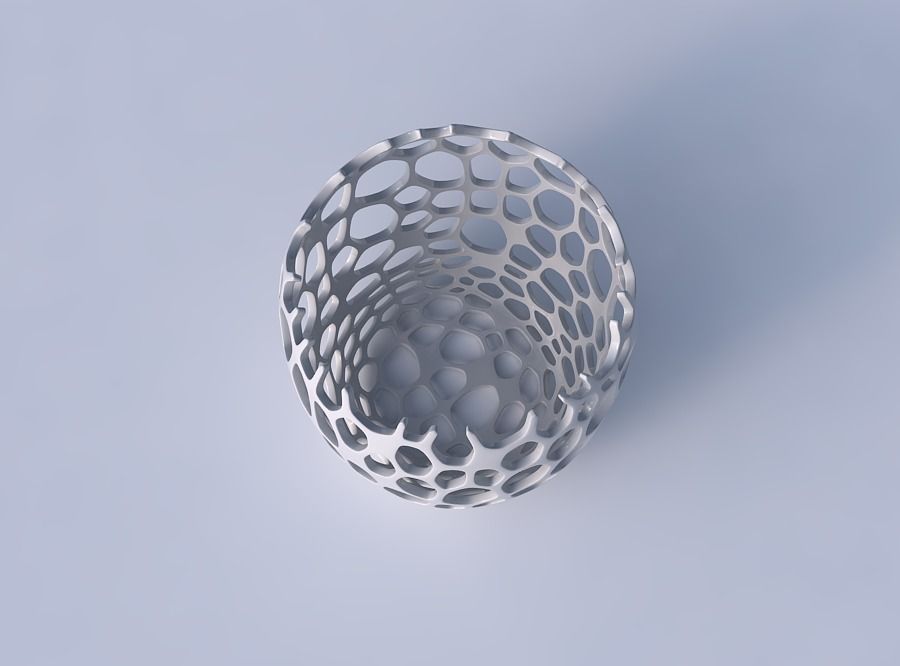 Bowl cylindrical with cracked organic lattice 2 3D print model_2