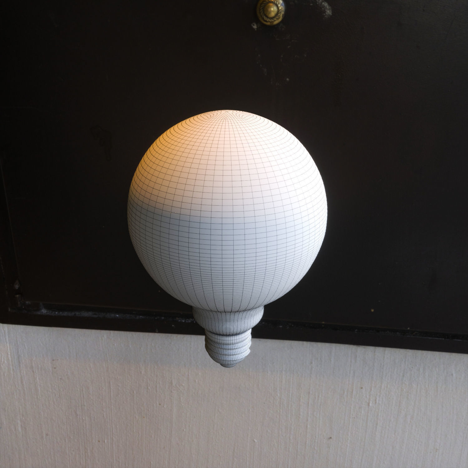 Globe light bulb 3D model_2