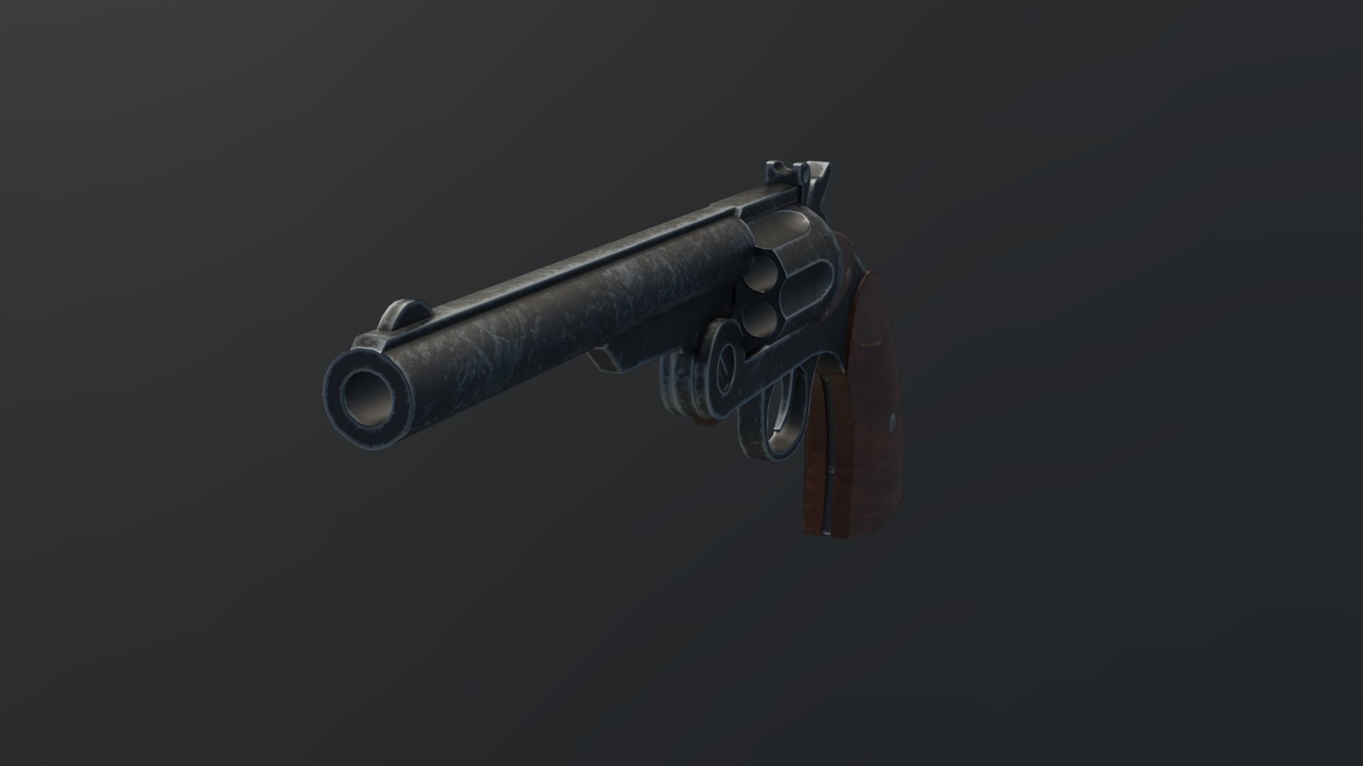 Schofield Revolver GameReady Rigged Animated Low-poly 3D model_2