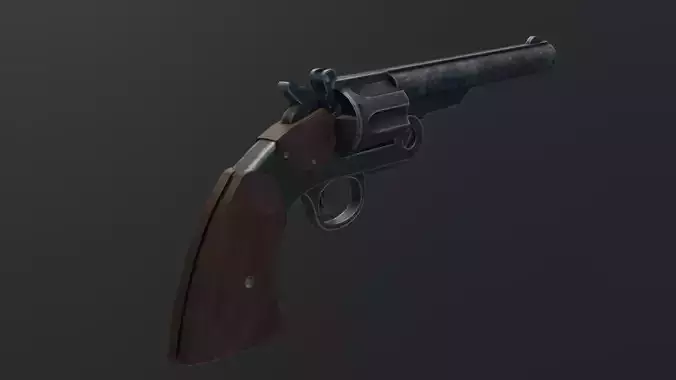 Schofield Revolver GameReady Rigged Animated
