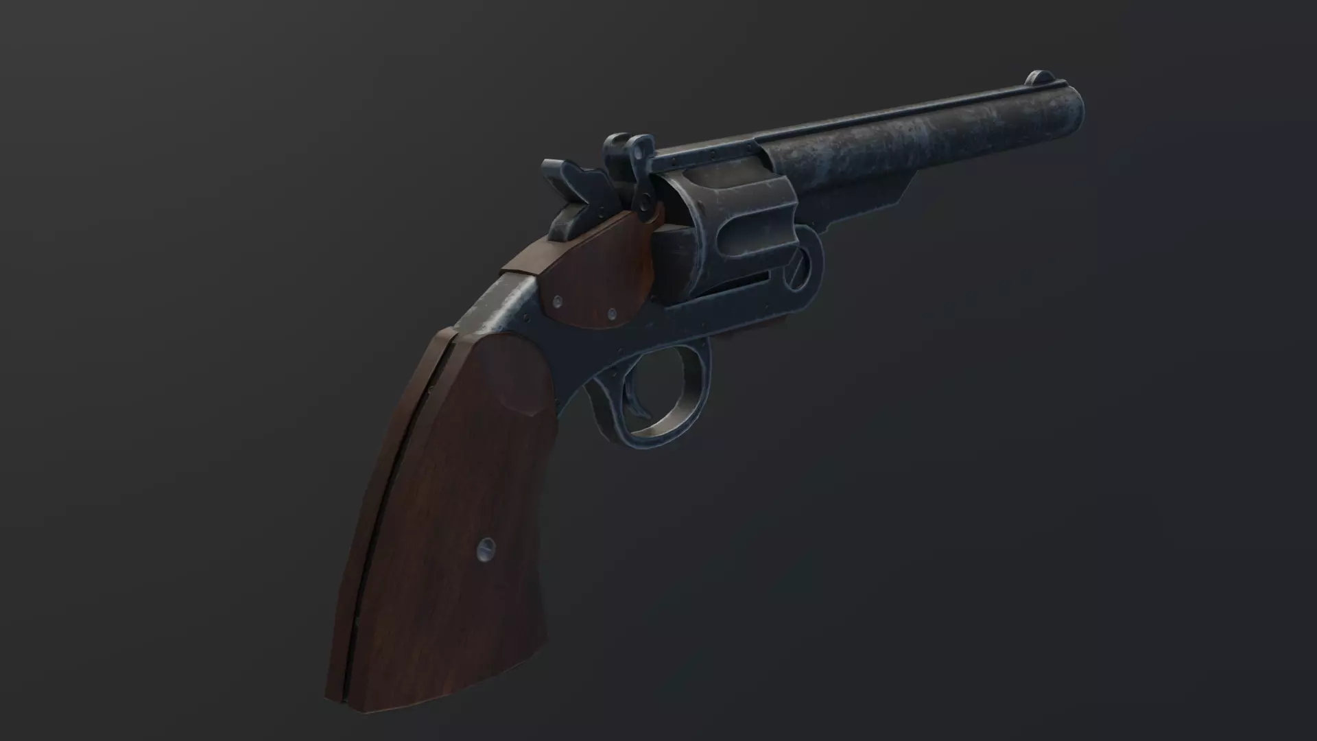 Schofield Revolver GameReady Rigged Animated Low-poly 3D model_0