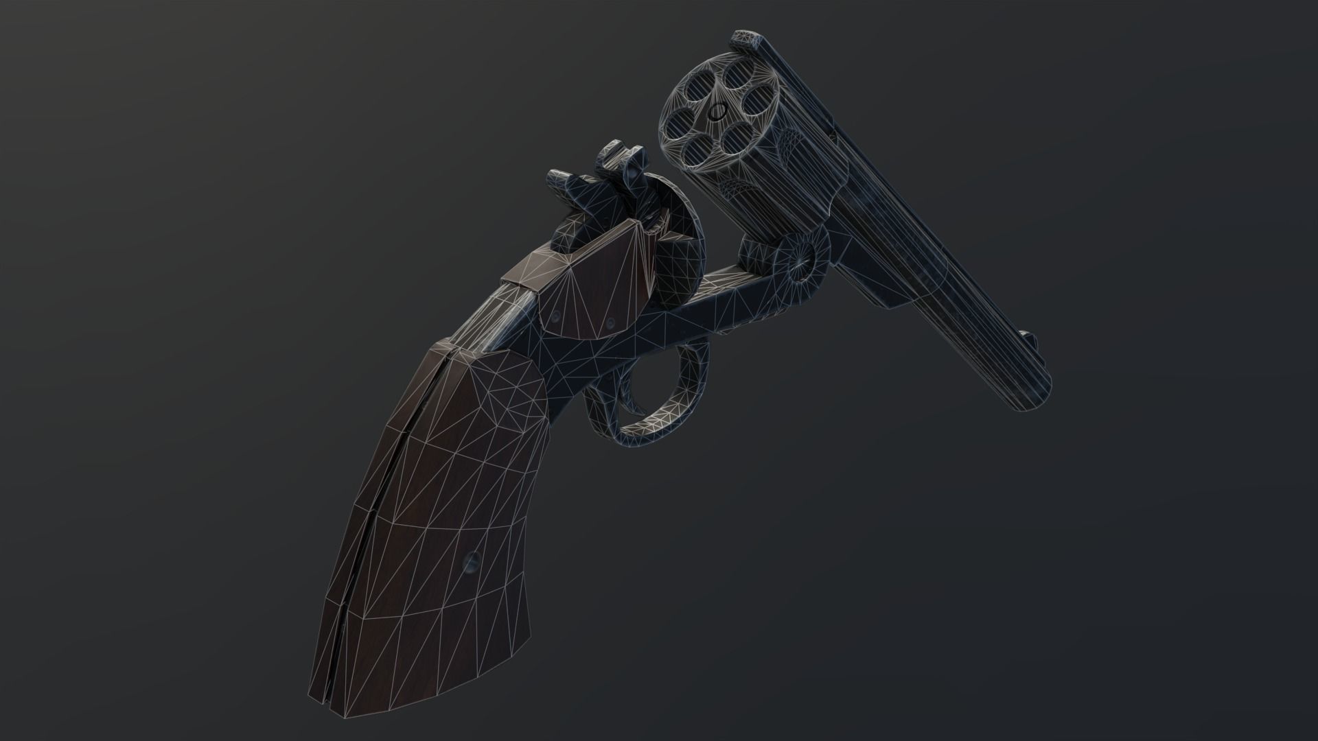 Schofield Revolver GameReady Rigged Animated Low-poly 3D model_4