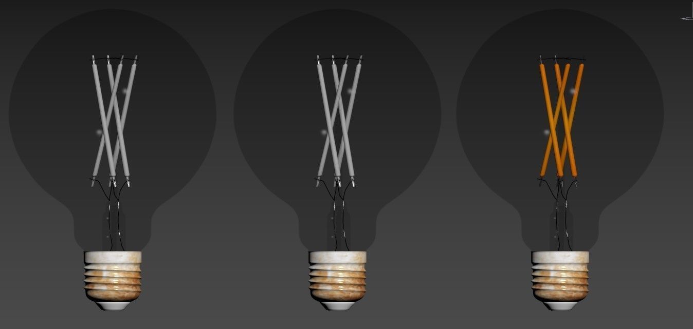 Globe light bulb 3D model_3