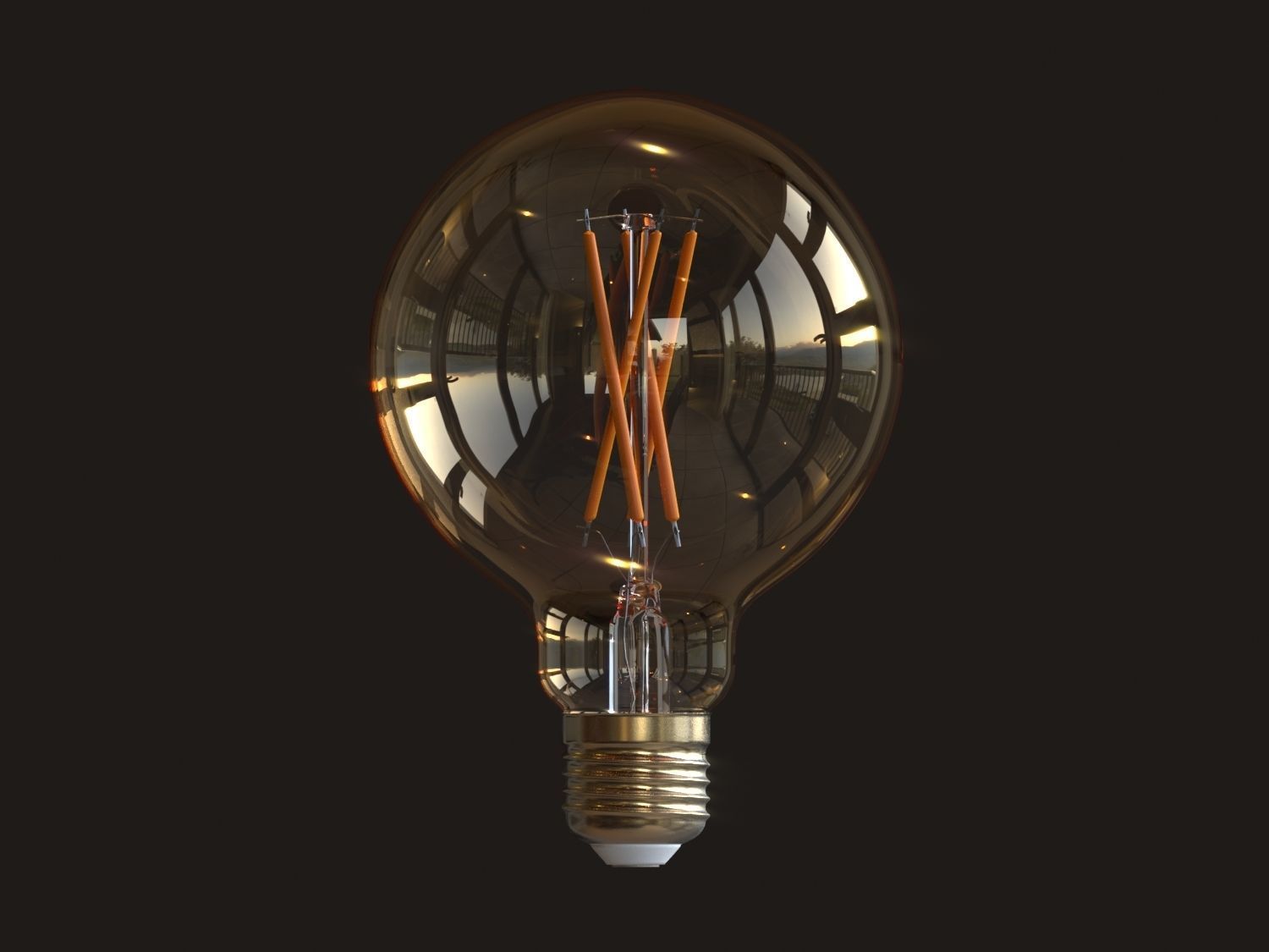 Globe light bulb 3D model_9