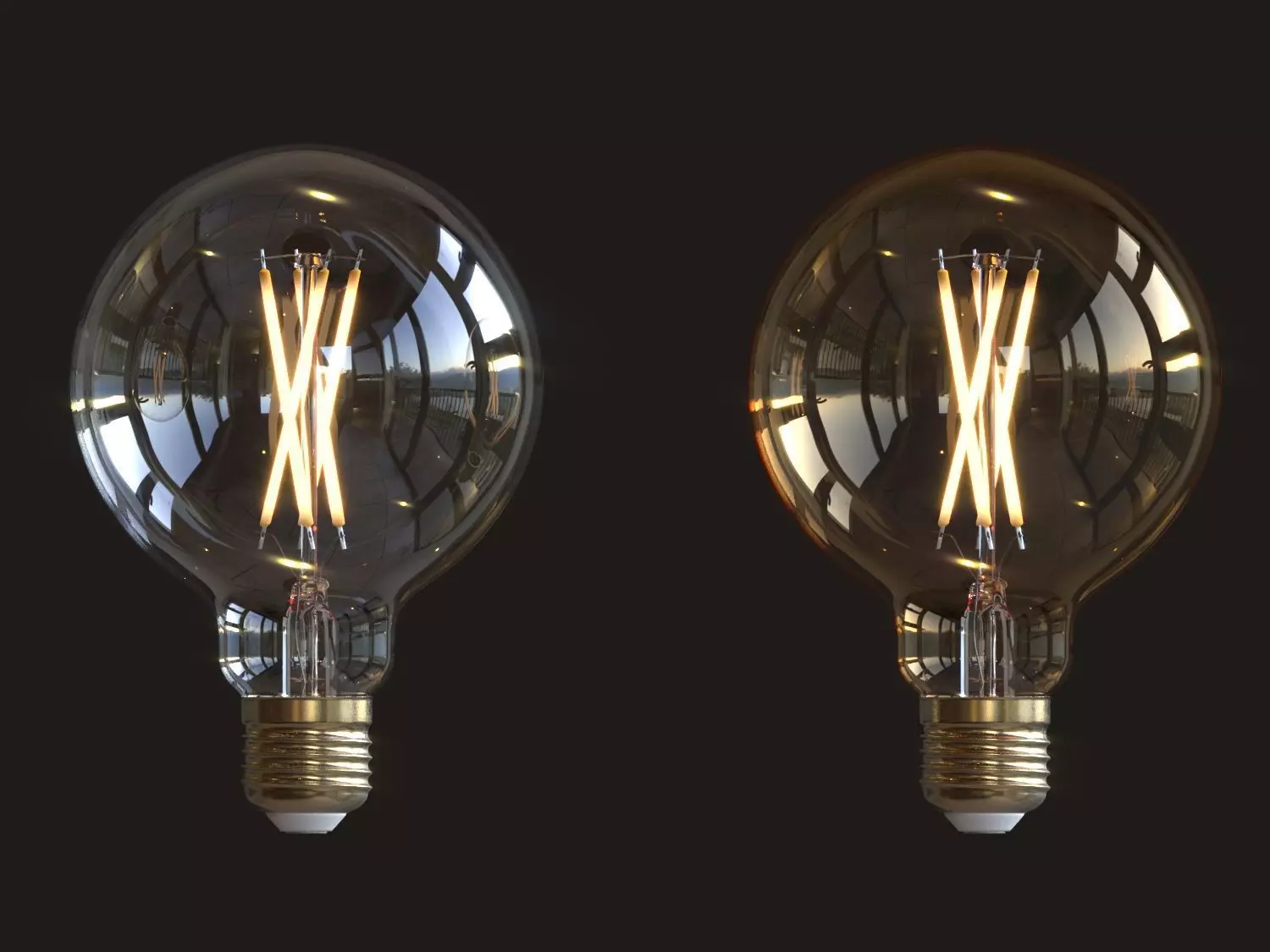Globe light bulb 3D model_0
