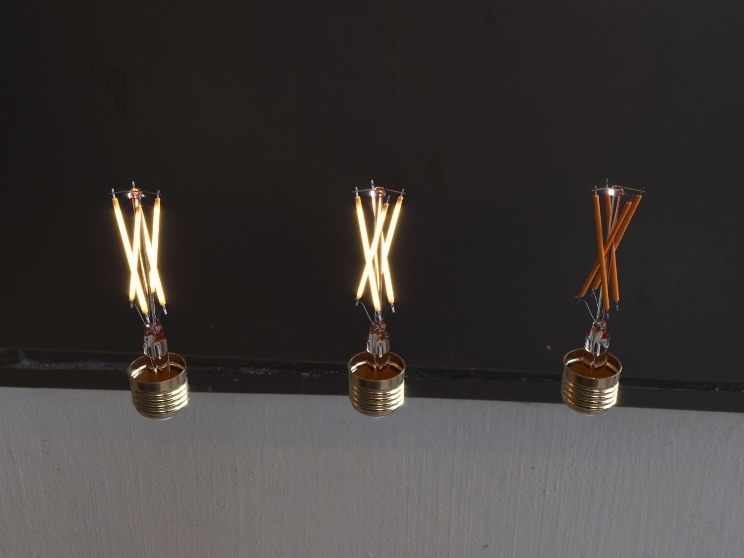 Globe light bulb 3D model_1