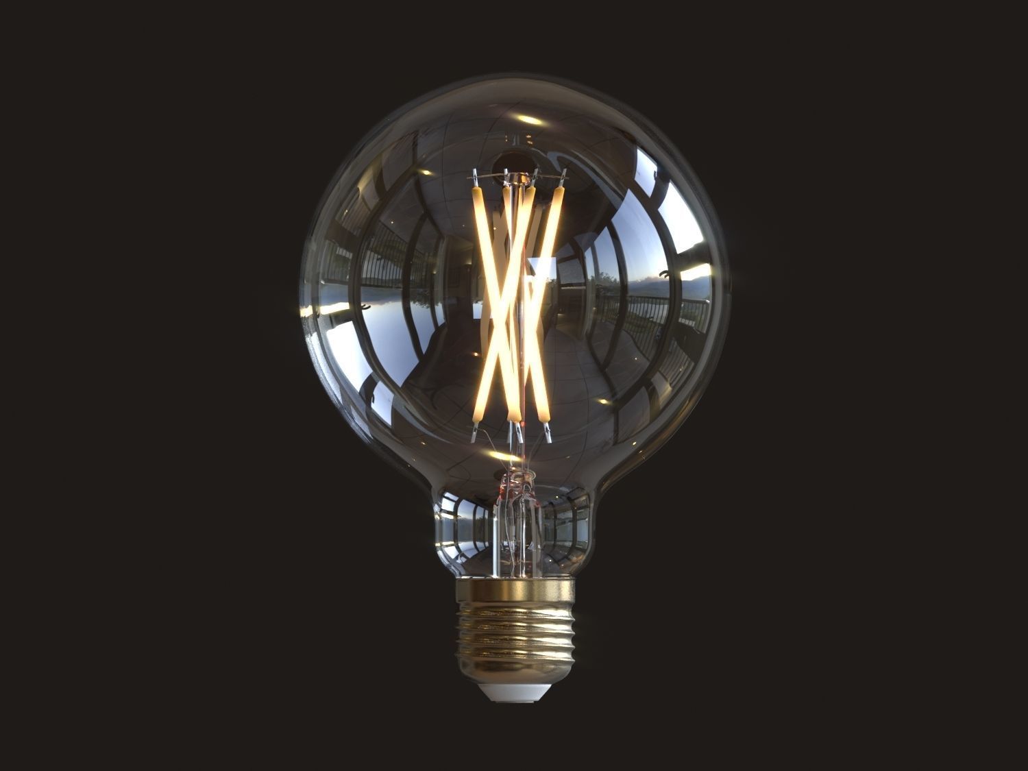 Globe light bulb 3D model_8