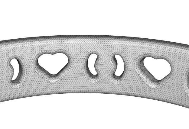 Elegant Heart Fancy Bangle 3D print model_3