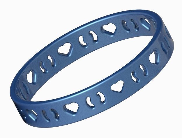 Elegant Heart Fancy Bangle 3D print model_1