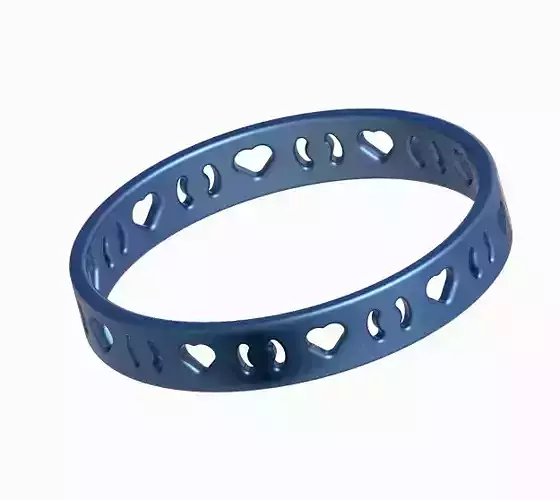 Elegant Heart Fancy Bangle 3D print model