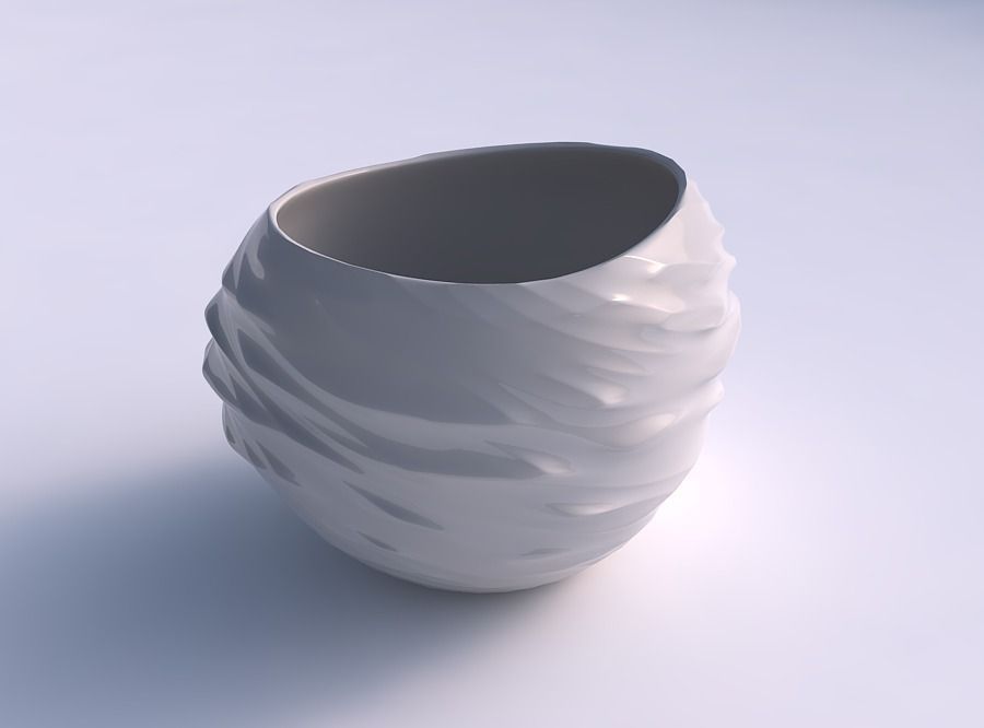 Bowl compressed 2 with fibers smooth inside 3D print model_0