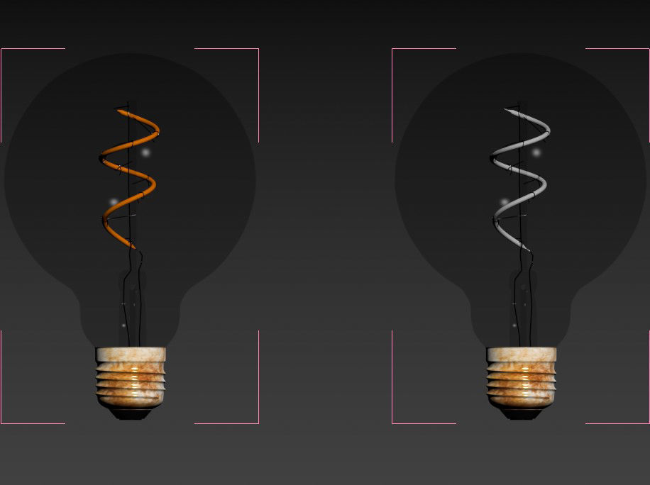 Bulb 3d model spiral light 3D model_7