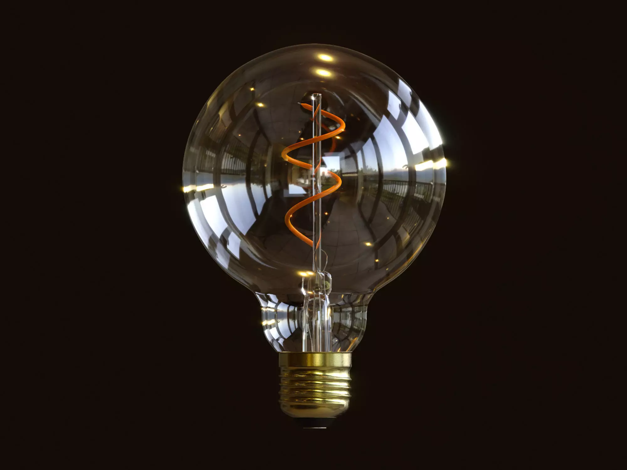 Bulb 3d model spiral light 3D model_0