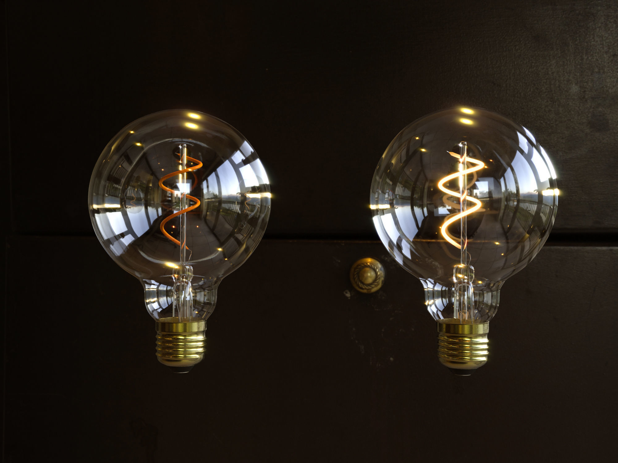 Bulb 3d model spiral light 3D model_5