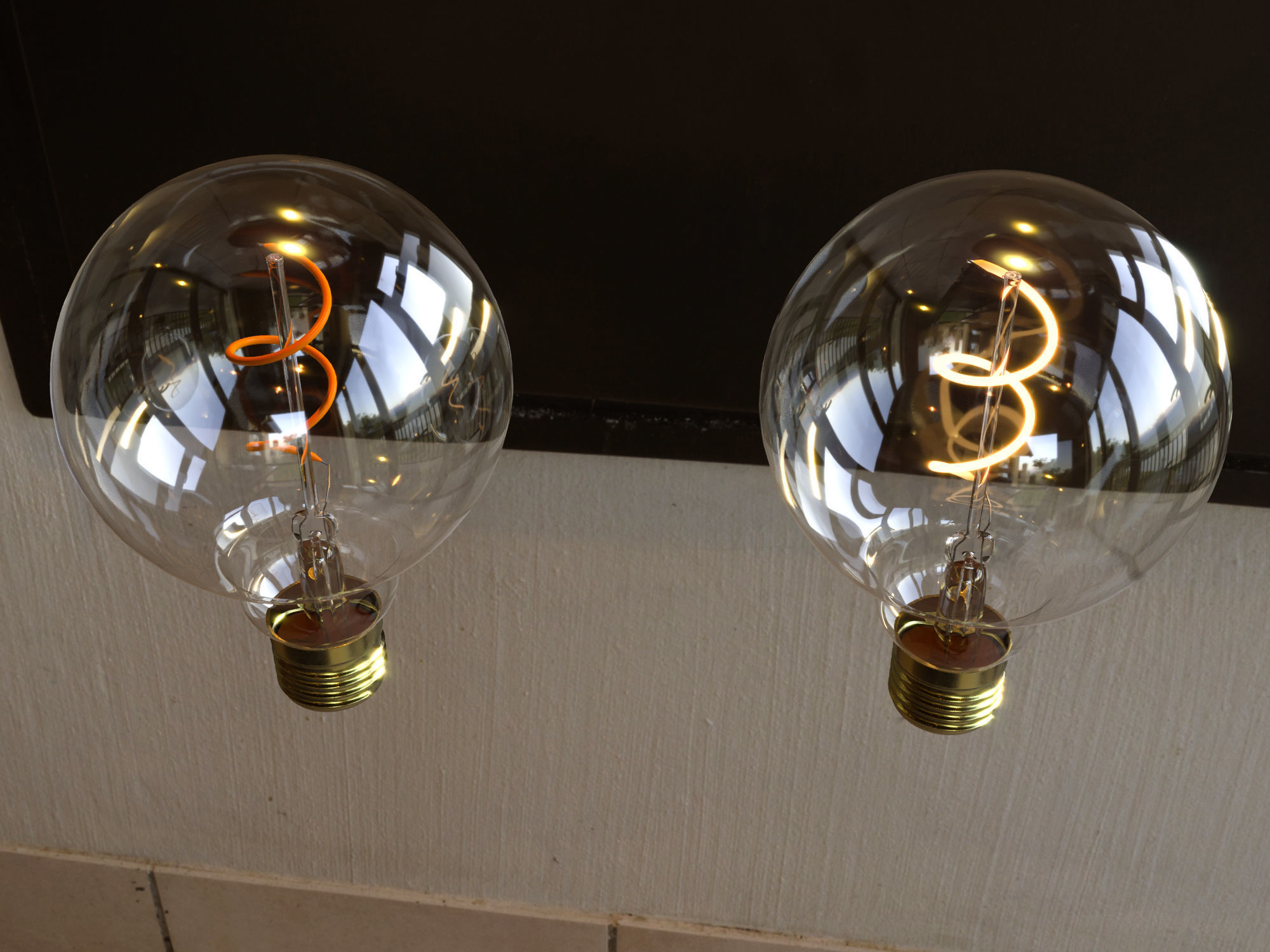 Bulb 3d model spiral light 3D model_9