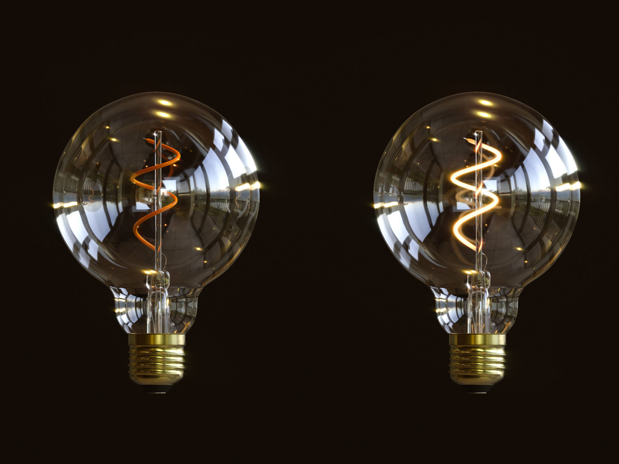 Bulb 3d model spiral light 3D model_4