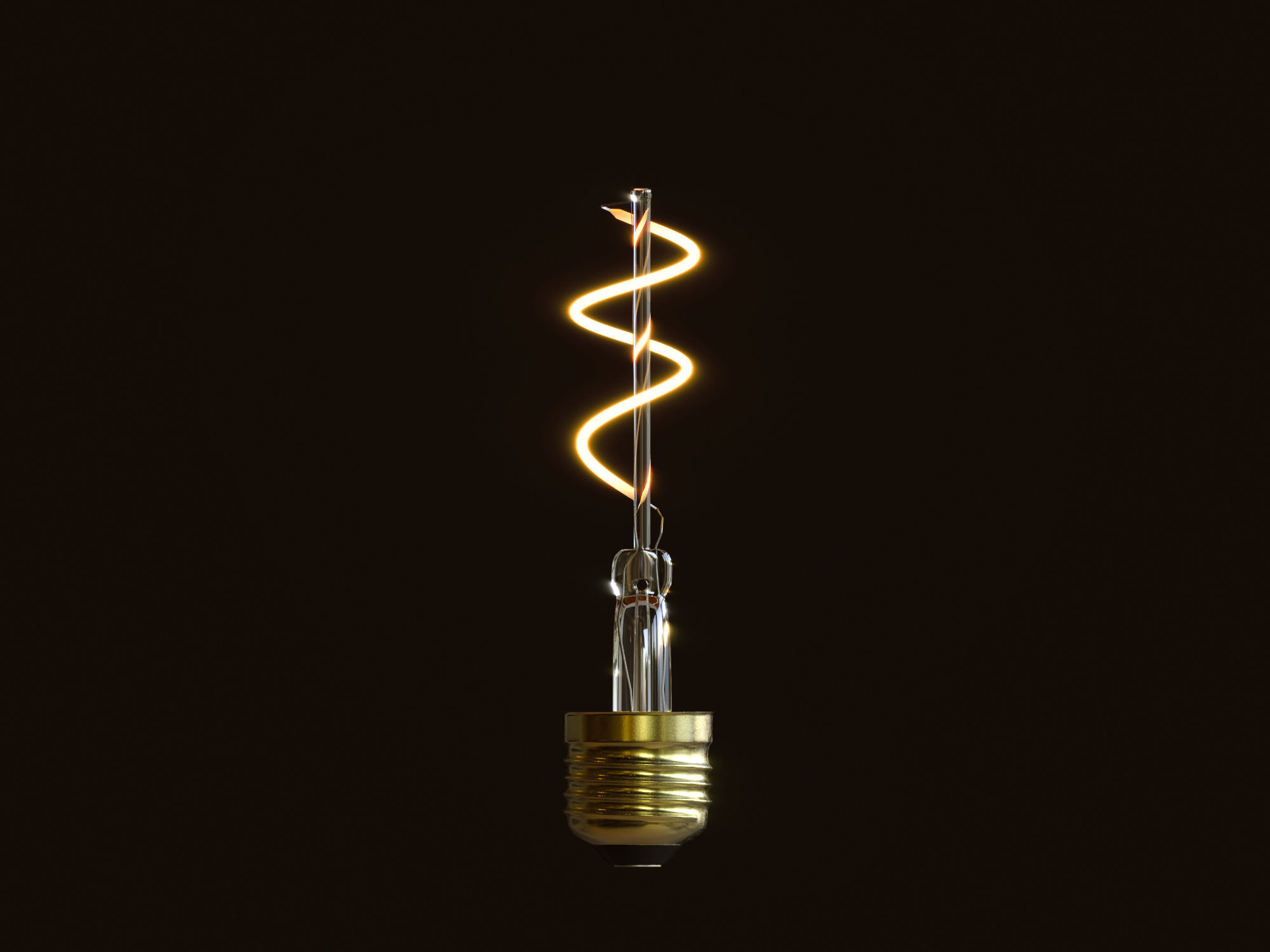 Bulb 3d model spiral light 3D model_14