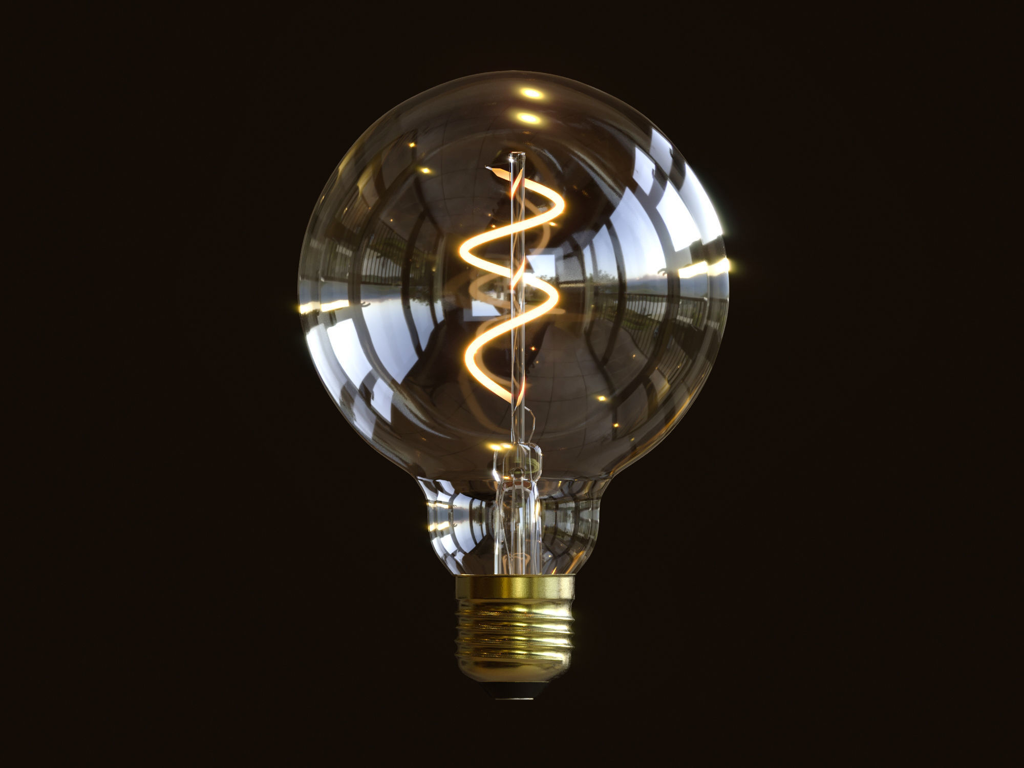 Bulb 3d model spiral light 3D model_2