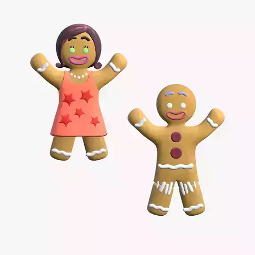 Gingy and Sugar Low-poly 3D model