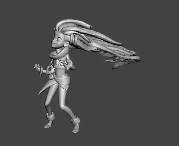 Zoe 3D Model woman with long hair