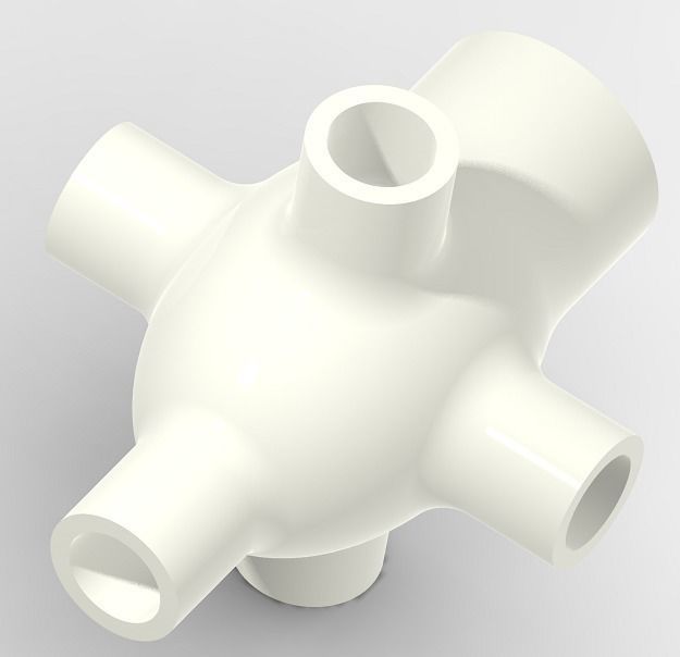 Innovative Six Way Pipe Fitting 3D print model_2