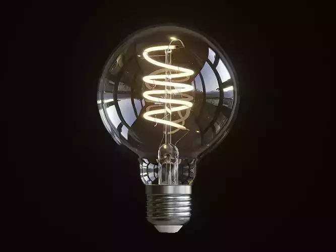 Bulb 3d model spiral light