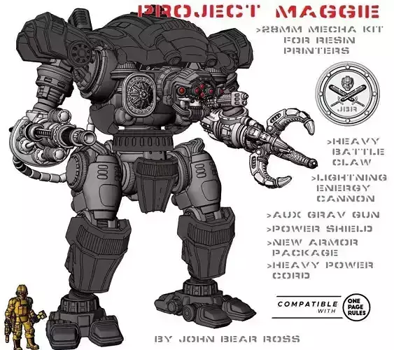 PROJECT MAGGIE-All Files-Full Frame-Weapons-Armor 3D print model