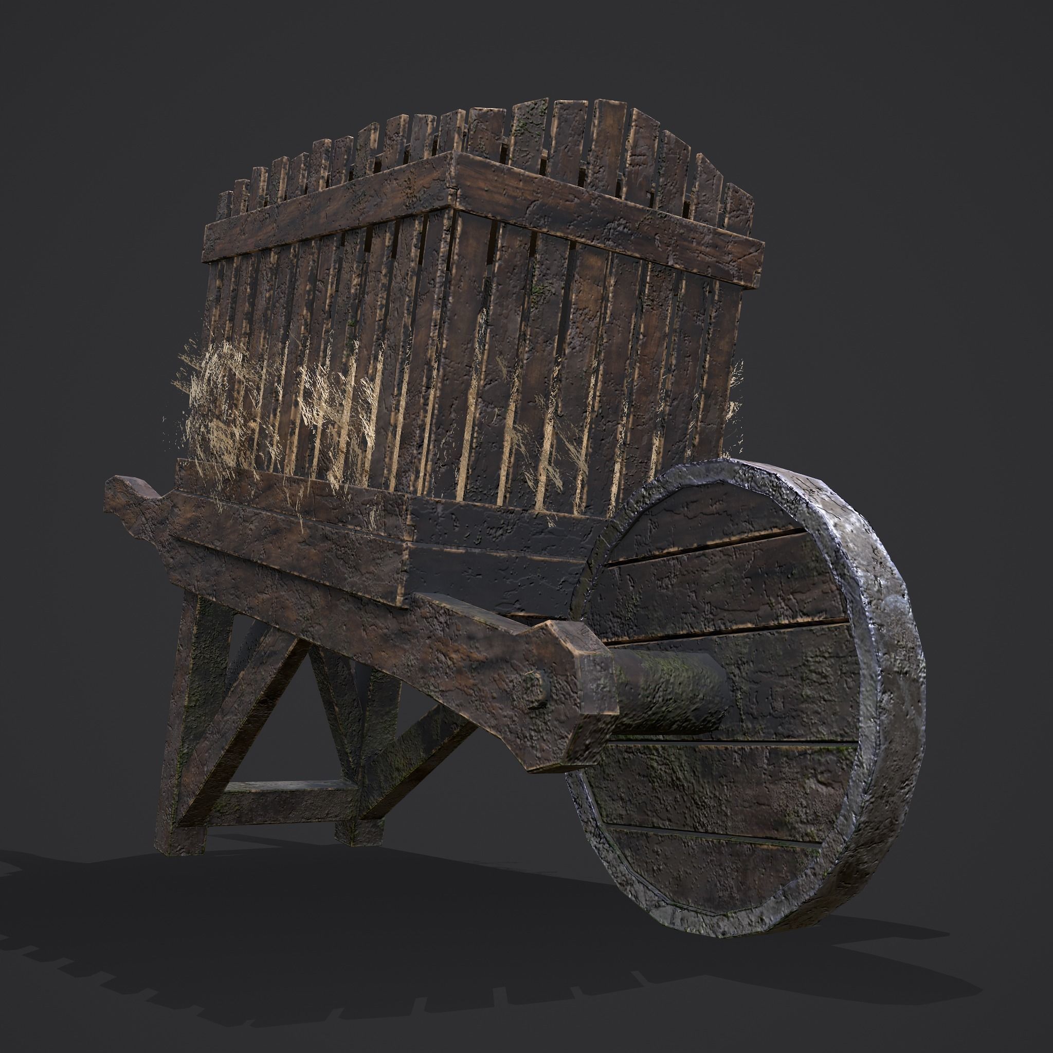 Chicken Wheelbarrow  Low-poly 3D model_7