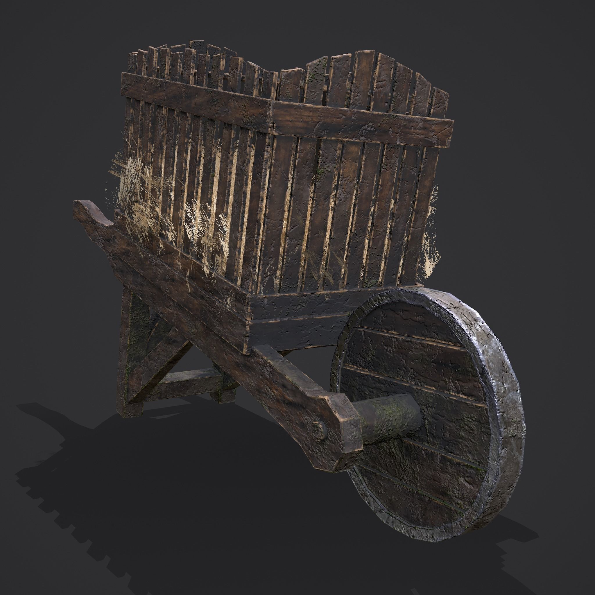 Chicken Wheelbarrow  Low-poly 3D model_2
