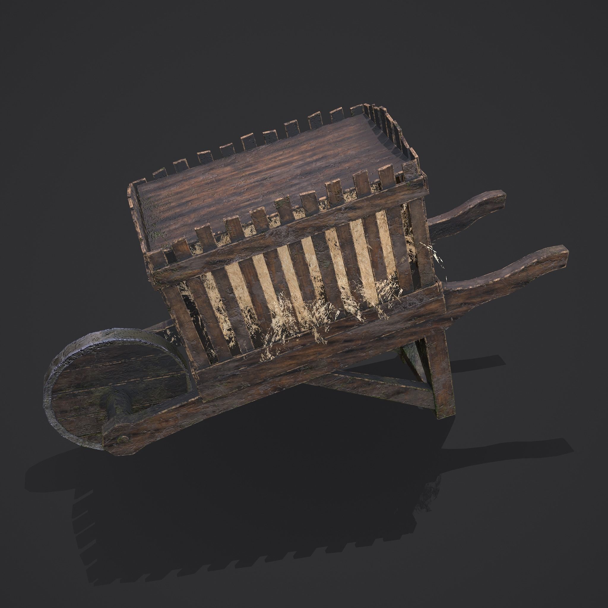 Chicken Wheelbarrow  Low-poly 3D model_5